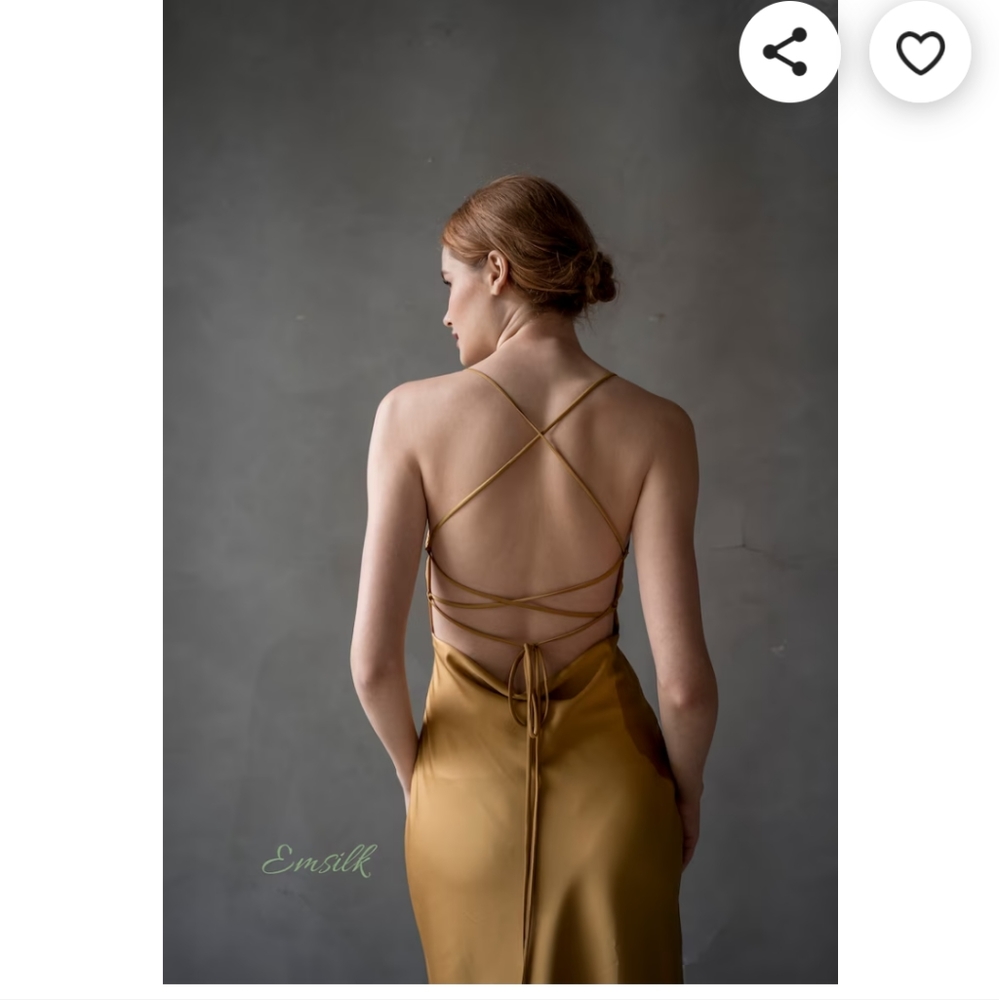 Handmade silk dress - gold/mustard